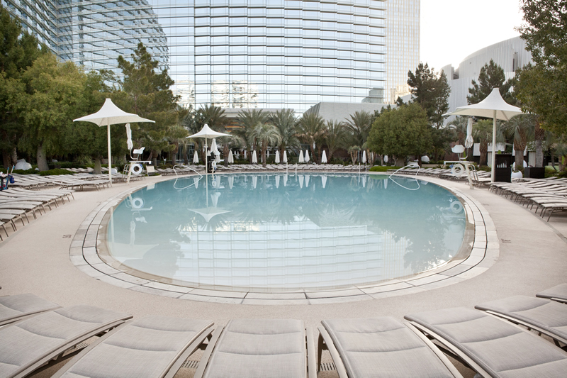 A High-Performance Pool Deck at Aria Resort and Casino in Las