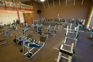 rows of weight machines