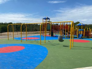 school playground with rubber surfacing
